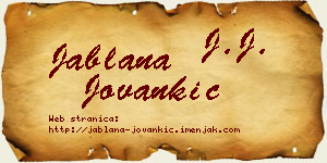 Jablana Jovankić vizit kartica